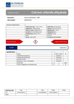 کلسیم کلراید 2 آبه گرید Laboratory | دکتر مجللی