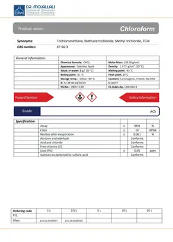 کلروفرم گرید ACS | دکتر مجللی