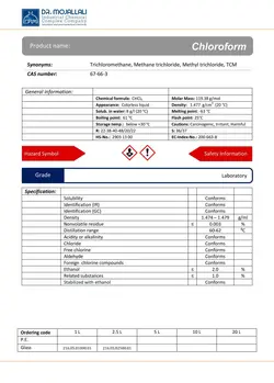 کلروفرم گرید Laboratory | دکتر مجللی