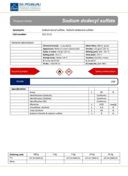 سدیم لوریل سولفات گرید USP | دکتر مجللی