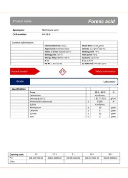 فرميک اسید گرید Laboratory | دکتر مجللی