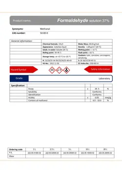 فرمالين 37% گرید Laboratory | دکتر مجللی