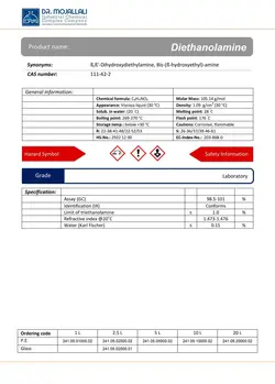 دی اتانول آمین گرید Laboratory | دکتر مجللی