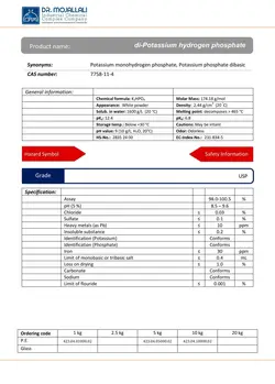 دی – پتاسیم هیدروژن فسفات گرید USP | دکتر مجللی