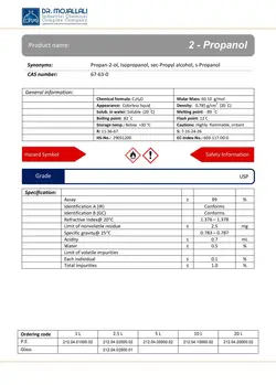 2–پروپانول گرید USP | دکتر مجللی