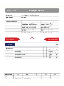 بنزیل الکل گرید ACS | دکتر مجللی