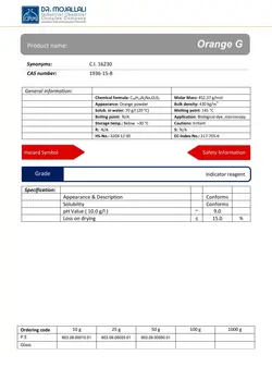 اورنج جی گرید Indicator reagent | دکتر مجللی