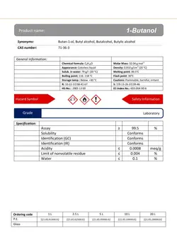 1-بوتانول گرید Laboratory | دکتر مجللی