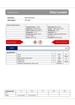 اتیل استات گرید ACS | دکتر مجللی