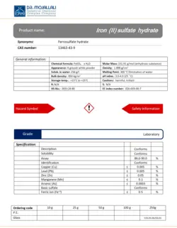 آهن (II) سولفات هیدراته گرید Laboratory | دکتر مجللی