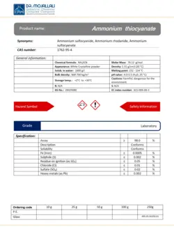 آمونیوم تیوسیانات گرید Laboratory | دکتر مجللی