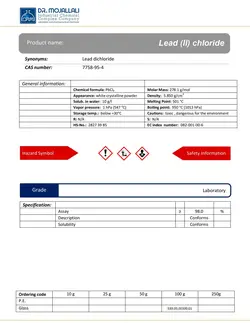 سرب (II) کلراید گرید Laboratory | دکتر مجللی