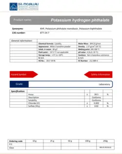 پتاسیم هیدروژن فتالات گرید Laboratory | دکتر مجللی