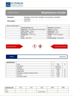 مولیبدنیوم تری اکساید گرید Laboratory | دکتر مجللی