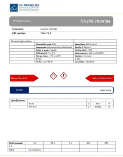 قلع (IV) کلراید گرید Laboratory | دکتر مجللی