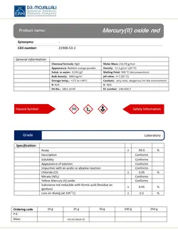 جیوه (II) اکساید گرید Laboratory | دکتر مجللی