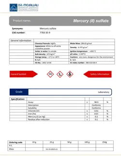 جیوه (II) سولفات گرید Laboratory | دکتر مجللی