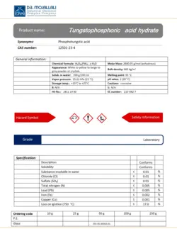 فسفو تنگستیک اسید هیدرات گرید Laboratory | دکتر مجللی