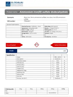 آمونیوم آهن(III) سولفات 12 آبه گرید ACS | دکتر مجللی
