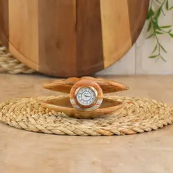 ساعت سنگ مرمر طرح صدف