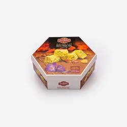 گز لقمه زعفرانی طرح شش ضلعی