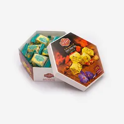 گز لقمه زعفرانی طرح شش ضلعی