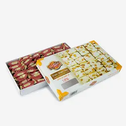 گز لقمه طرح شفاف ۱۸ درصد بادام