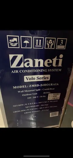 کولر گازی زانتی 24000 دیواری سرد و گرم ZMSA-24HO1RAFB Zanet T1 ا ZMSA-24HO1RAFB ZANETI AIR
