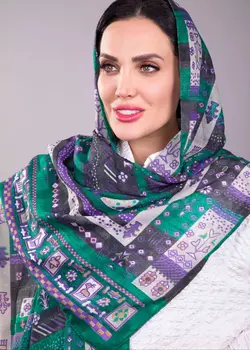 شال نخ پنبه ماچو طرح گلیم کد 3127