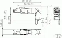 سوکت شبکه – Cat.5 زاویه دار