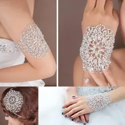 دستبند زیرکن با طراحی ژاپنی و کره ای، جواهرات مصنوعی و پولک دوزیBracelet Arm Wedding Jewelry Wedding Jewelry