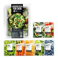 ماسک صورت ورقه ای فارم اسکین FARM SKIN سری SUPER FOOD SALAD بسته 7 عددی