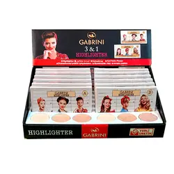 پالت هایلایتر سه رنگ گابرینی Gabrini مدل Highlighter 3 IN 1 بسته 12 عددی