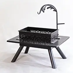 آتش دان مستطیل تراسی هیزمی گازی