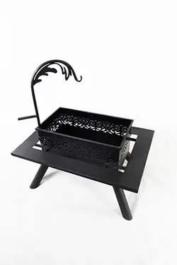 آتش دان مستطیل تراسی هیزمی گازی