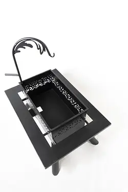 آتش دان مستطیل تراسی هیزمی گازی