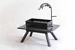 آتش دان مستطیل تراسی هیزمی گازی