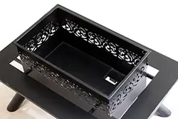 آتش دان مستطیل تراسی هیزمی گازی