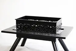 آتش دان مستطیل تراسی هیزمی گازی