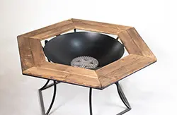 آتشدان شش ضلعی لبه دار هیزمی گازی