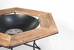 آتشدان شش ضلعی لبه دار هیزمی گازی