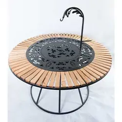 میزآتشدان گرد دوحالته هیزمی-گازی