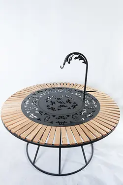 میزآتشدان گرد دوحالته هیزمی-گازی