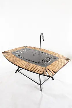 میزآتشدان دوحالته هیزمی گازی