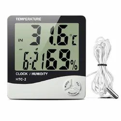 دماسنج و رطوبت سنج دیجیتالی با سنسور بیرونی دما HTC-2