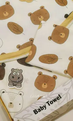 حوله دور پیچ نوزادی دوتکه تمام چاپ little me