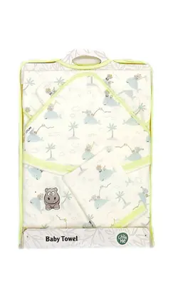 حوله دور پیچ نوزادی دوتکه تمام چاپ little me