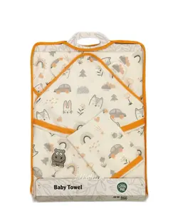 حوله دور پیچ نوزادی دوتکه تمام چاپ little me