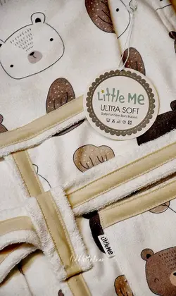 حوله تک تن پوش نوزادی تمام چاپ little me