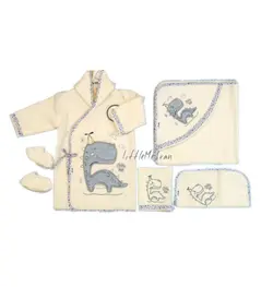 سرویس حوله نوزادی 5 تکه little me طرح دایناسور